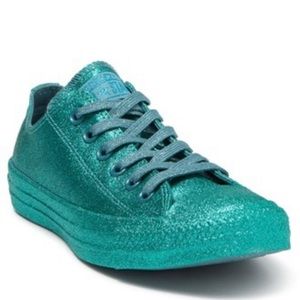 Blue glitter Converse